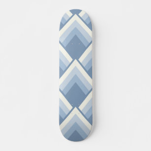 Skateboard géométrique Abstraite, bleu et blanc cassé 2