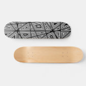 Skateboard Géométrique - Noir sur Blanc (Horz)