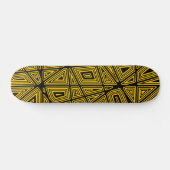 Skateboard Géométrique - Noir sur orange (Horz)