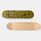 Skateboard Géométrique - Noir sur orange (Horz)