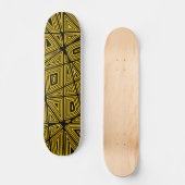 Skateboard Géométrique - Noir sur orange (Recto)