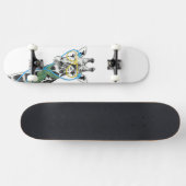 Skateboard Ggirafe cool et tendance avec lunettes, écouteurs (Horz)