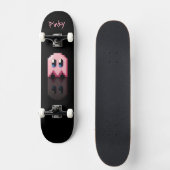 Skateboard ghost rose noir nom perso Fan art Pac-Man (Recto)