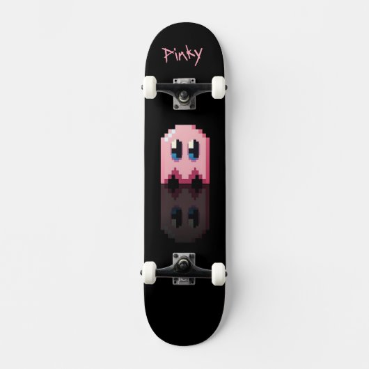 Skateboard ghost rose noir nom perso Fan art Pac-Man (Recto)