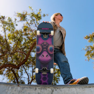 Skateboard Girafe de dessin animé coloré avec des lunettes St