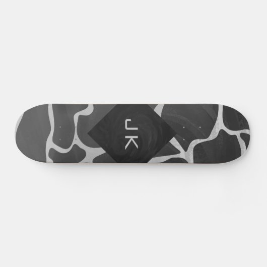 Skateboard Girafe Noir et Monogramme Gris Clair (Horz)