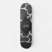 Skateboard Girafe Noir et Monogramme Gris Clair (Recto)