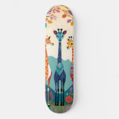 Skateboard Girafes Illustrations Mignonnes (Recto)
