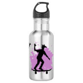 Skateboard Giraffe Bouteille d'eau personnalisée (Devant)