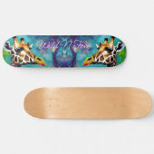 Skateboard Giraffe en couleur (Horz)