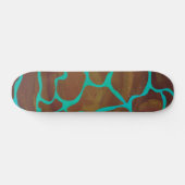 Skateboard Giraffe Impression Brown et Turquoise (Horz)
