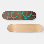 Skateboard Giraffe Impression Brown et Turquoise (Horz)