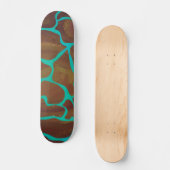 Skateboard Giraffe Impression Brown et Turquoise (Recto)