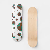 Skateboard Giraffe Impression Brown et Turquoise (Recto)