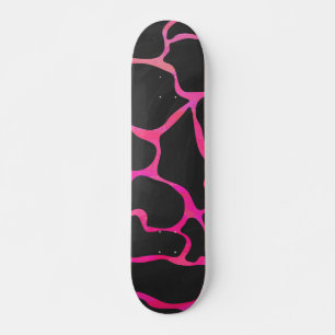 Skateboard Giraffe rose chaude et noire