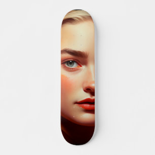 Skateboard Girl with blue eyes