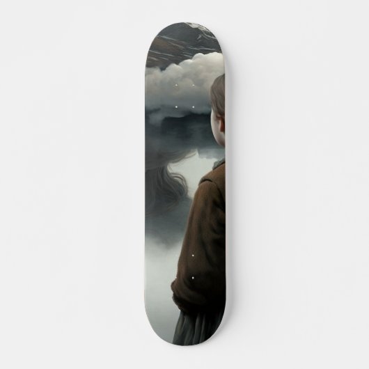 Skateboard Girl with clouds (Devant)