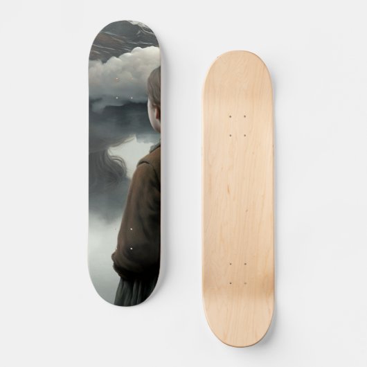 Skateboard Girl with clouds (Recto)