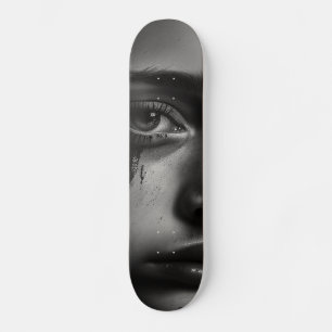Skateboard Girl with tears