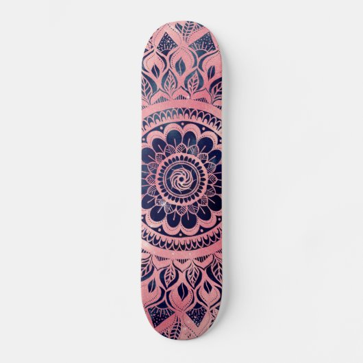 Skateboard Girly Blue Pink Mandala (Recto)