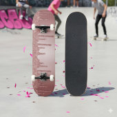 Skateboard Girly Cool Pink Rose Gold Glitter Sparkle Drips