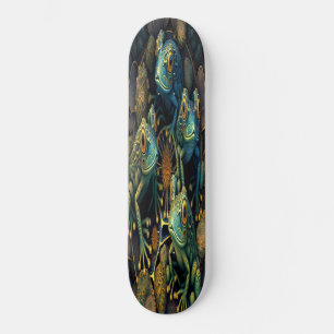 Skateboard Girly Cute Blue Gold Artistic Kikkers