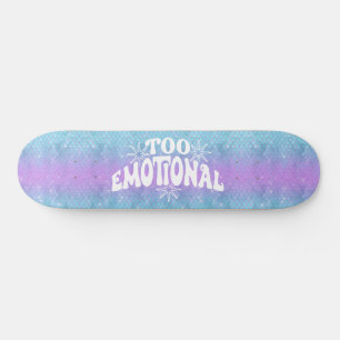Skateboard Girly Glitter Mermaid Blue Fun Wording