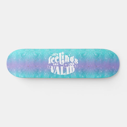 Skateboard Girly Glitter Mermaid Wording (Horizontaal)
