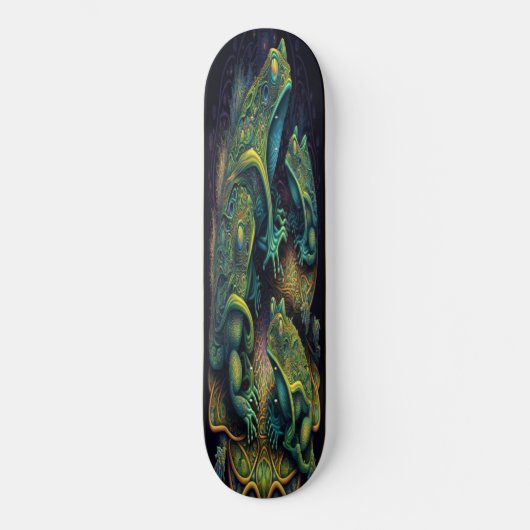 Skateboard Girly Green Grenouilles artistiques (Recto)