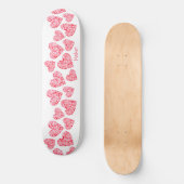 Skateboard Girly Pink Red Modern Love Hearts Nom personnalisé (Recto)