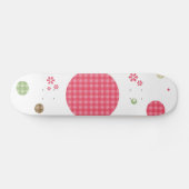 Skateboard Girly Rose En vichy Cercles Motifs mignonnes margu (Horz)