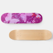 Skateboard Girly rose pourpre vibrant de jardin de papillon (Horz)