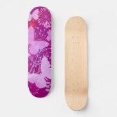 Skateboard Girly rose pourpre vibrant de jardin de papillon (Recto)
