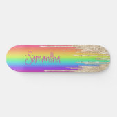 Skateboard Girly Sparkle violet arc-en-ciel (Horz)