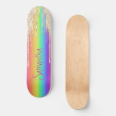 Skateboard Girly Sparkle violet arc-en-ciel (Recto)
