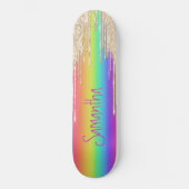 Skateboard Girly Sparkle violet arc-en-ciel (Recto)