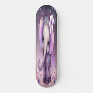 Skateboard Girly white flower baby olifant