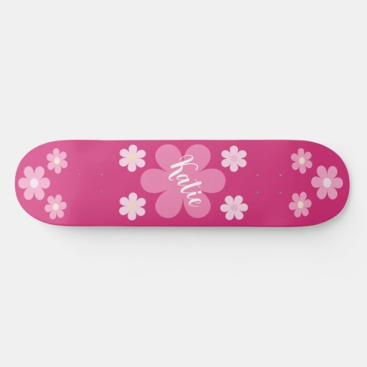 Skateboard Glam à fleurs roses (Horz)