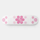 Skateboard Glam à fleurs roses (Horz)