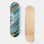 Skateboard Glam Bronze et Blue Foil et Parties scintillant Lo (Recto)