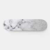 Skateboard Glamorous Silver White Glitter Marble Gradient (Horz)