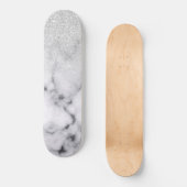 Skateboard Glamorous Silver White Glitter Marble Gradient (Recto)