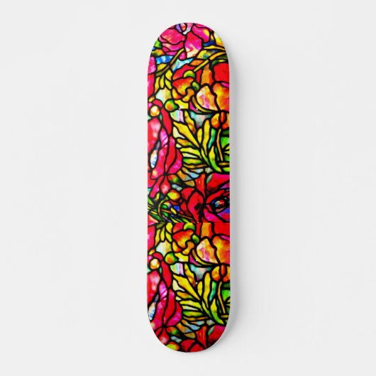 Skateboard-Glas in lood-Louis Tiffany 3 Skateboard (Voorkant)