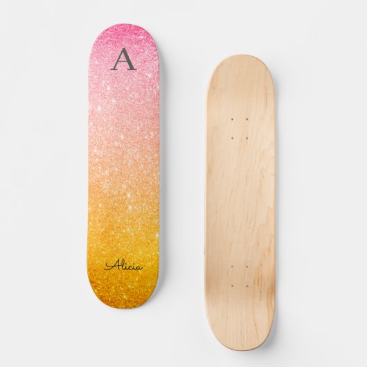 Skateboard Glitter ombre (Recto)
