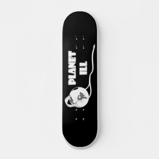 Skateboard Globe blanc malade de planète (Devant)
