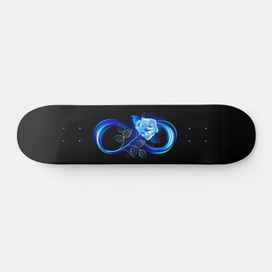 Skateboard Glowing infinity with blue rose (Horz)
