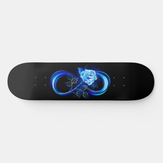Skateboard Glowing infinity with blue rose (Horz)