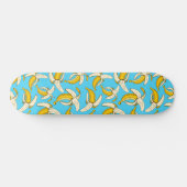 Skateboard Go Bananas Bleu et Fruit Banane Jaune Motif (Horz)