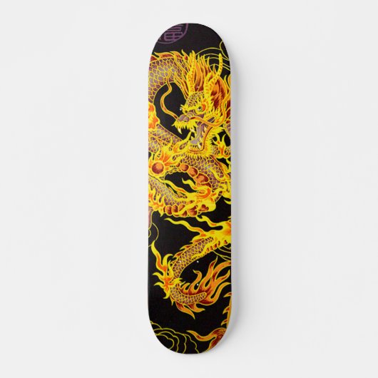 Skateboard Gold Chinese Empereur Dragon Element Custom Pro (Devant)