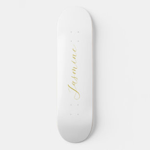 Skateboard Gold Color Calligraphy Professional Nom personnali